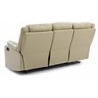 Glory Furniture Ward Faux Leather Upholstered Double Recliner Sofa in Putty