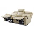 Glory Furniture Ward Faux Leather Upholstered Double Recliner Sofa in Putty