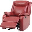 Glory Furniture Ward Faux Leather Rocker Recliner in Red