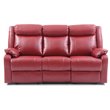 Glory Furniture Ward Faux Leather Double Reclining Sofa in Red