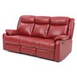 Glory Furniture Ward Faux Leather Double Reclining Sofa in Red