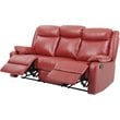 Glory Furniture Ward Faux Leather Double Reclining Sofa in Red