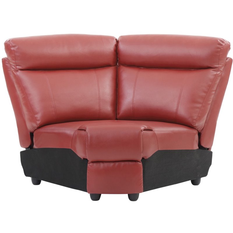 Glory Furniture Ward Faux Leather Wedge Chair in Red