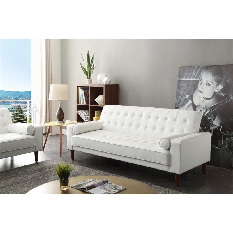 Glory Furniture Andrews Faux Leather Sleeper Sofa - Thumbnail 4
