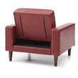 Glory Furniture Andrews Faux Leather Convertible Chair in Red