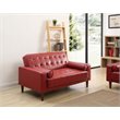 Glory Furniture Andrews Faux Leather Sleeper Loveseat in Red