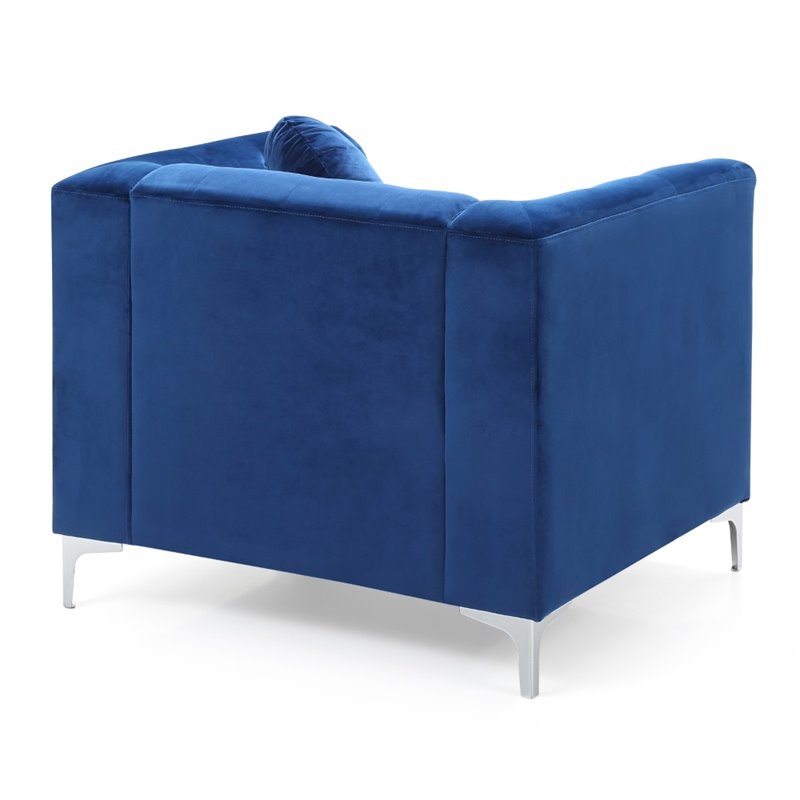 Glory Furniture Pompano Velvet Upholstered Chair in Navy Blue