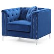 Glory Furniture Pompano Velvet Upholstered Chair in Navy Blue