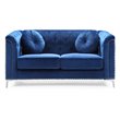 Glory Furniture Pompano Velvet Upholstered Loveseat in Navy Blue