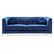 Glory Furniture Pompano Velvet Upholstered Sofa in Navy Blue
