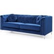 Glory Furniture Pompano Velvet Upholstered Sofa in Navy Blue