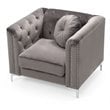 Glory Furniture Pompano Velvet Chair in Dark Gray