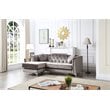 Glory Furniture Pompano Velvet Sofa Chaise in Dark Gray