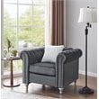 Glory Furniture Raisa Velvet Chair in Gray