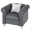 Glory Furniture Raisa Velvet Chair in Gray