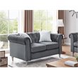 Glory Furniture Raisa Velvet Loveseat in Gray