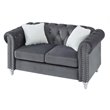 Glory Furniture Raisa Velvet Loveseat in Gray