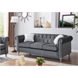 Glory Furniture Raisa Velvet Sofa in Gray