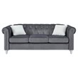 Glory Furniture Raisa Velvet Sofa in Gray