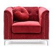 Glory Furniture Pompano Velvet Chair in Burgundy