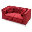 Glory Furniture Pompano Velvet Loveseat in Burgundy
