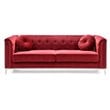 Glory Furniture Pompano Velvet Sofa in Burgundy