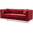 Glory Furniture Pompano Velvet Sofa in Burgundy