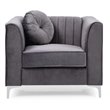 Glory Furniture Delray Velvet Chair in Gray
