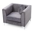 Glory Furniture Delray Velvet Chair in Gray