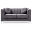 Glory Furniture Delray Velvet Loveseat in Gray