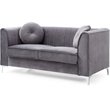 Glory Furniture Delray Velvet Loveseat in Gray