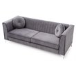 Glory Furniture Delray Velvet Upholstered Sofa in Gray/Chrome Legs