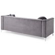 Glory Furniture Delray Velvet Upholstered Sofa in Gray/Chrome Legs