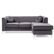Glory Furniture Delray Velvet Sofa Chaise in Gray