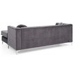 Glory Furniture Delray Velvet Sofa Chaise in Gray