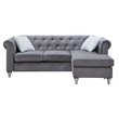 Glory Furniture Raisa Velvet Sofa Chaise in Gray