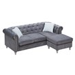Glory Furniture Raisa Velvet Sofa Chaise in Gray