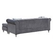 Glory Furniture Raisa Velvet Sofa Chaise in Gray