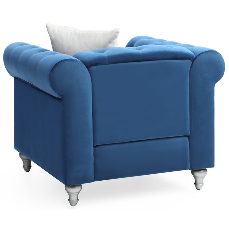 Glory Furniture Raisa Velvet Chair in Navy Blue