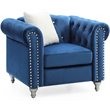 Glory Furniture Raisa Velvet Chair in Navy Blue