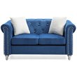 Glory Furniture Raisa Velvet Loveseat in Navy Blue