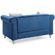 Glory Furniture Raisa Velvet Loveseat in Navy Blue