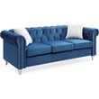 Glory Furniture Raisa Velvet Sofa in Navy Blue