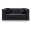 Glory Furniture Delray Velvet Loveseat in Black