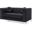Glory Furniture Delray Velvet Loveseat in Black