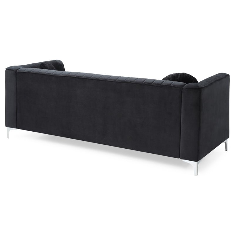 Glory Furniture Delray Velvet Sofa in Black