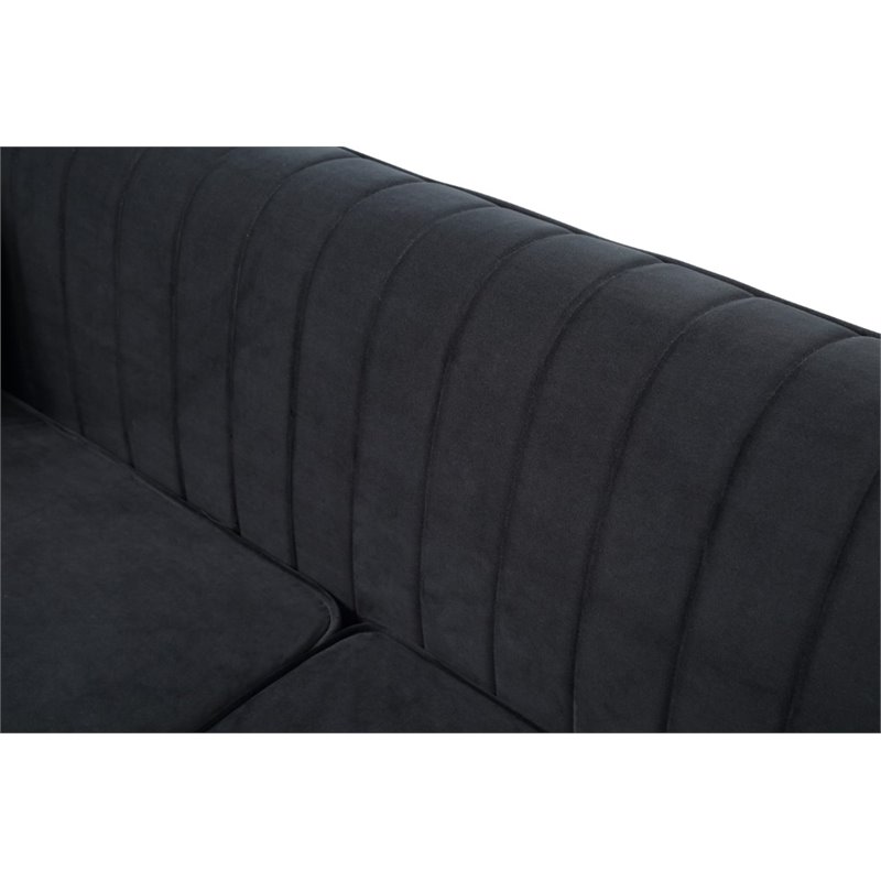 Glory Furniture Delray Velvet Sofa in Black