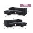Glory Furniture Delray Velvet Sofa Chaise in Black