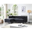 Glory Furniture Delray Velvet Sofa Chaise in Black