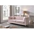 Glory Furniture Delray Velvet Sofa in Pink